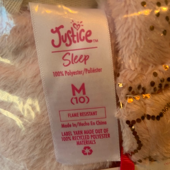 NWT Justice Pink Fuzzy Robe - Picture 2 of 3